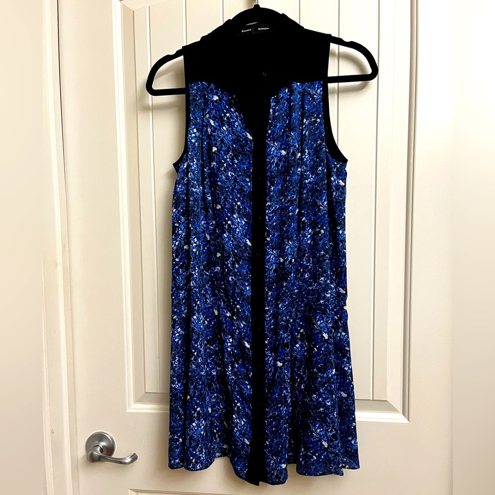 Proenza Schouler Silk Microprint Shirt Dress, size 2